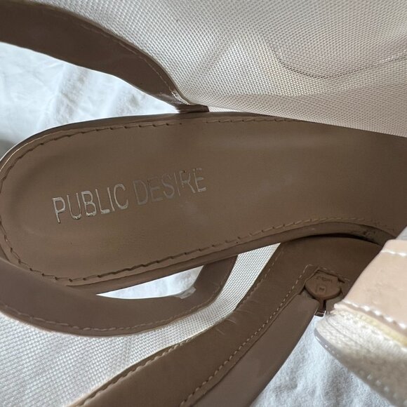 Public Desire Nude Clear Ankle Boot Block Heels Open Toe - Picture 7 of 11